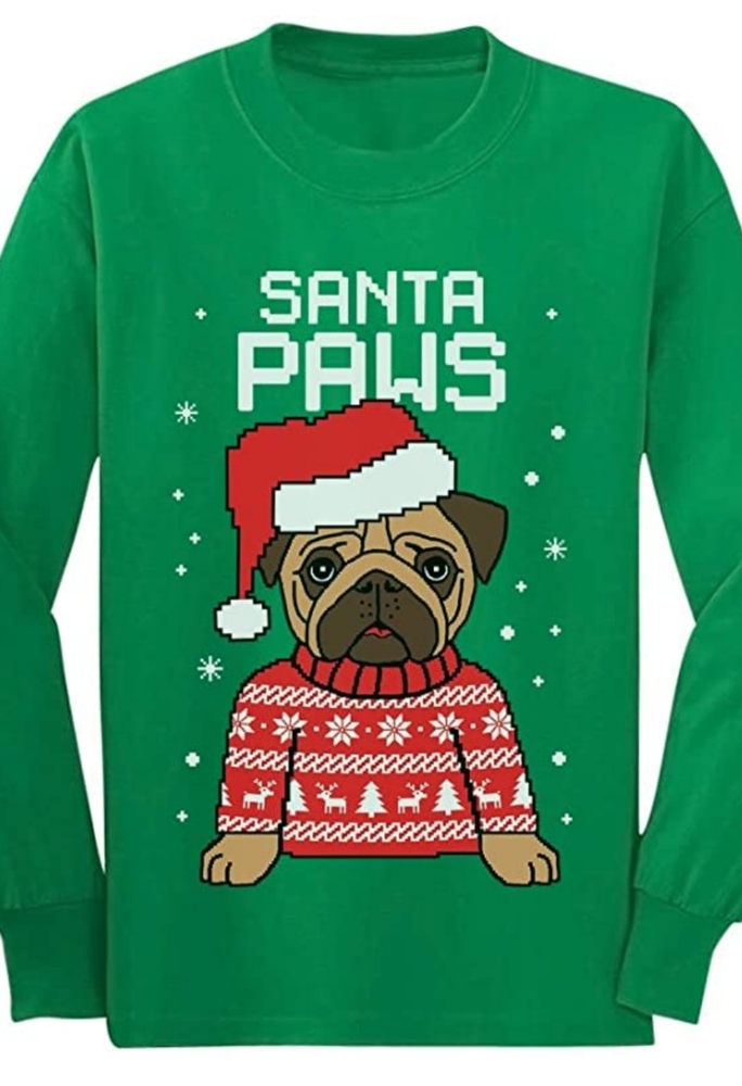 TStars "Santa Paws" long sleeve t-shirt - green